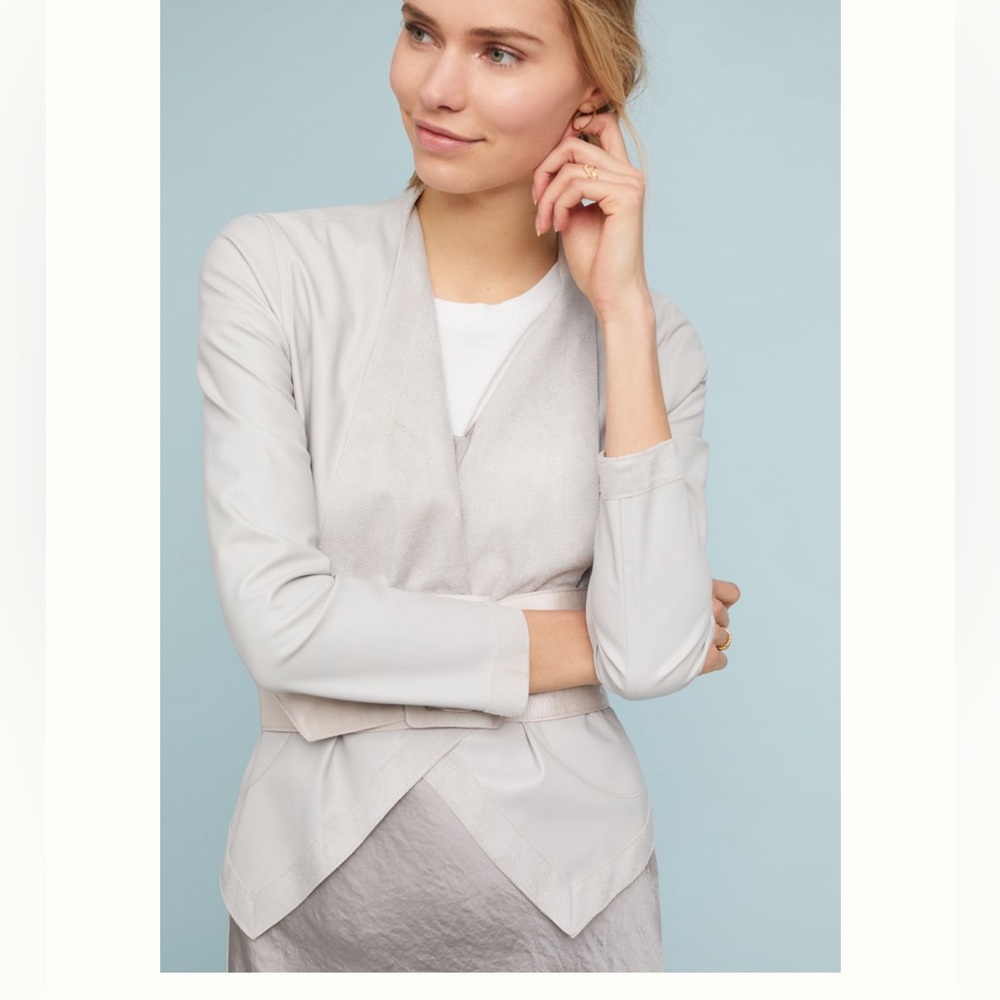 Anthropologie Blush Pink - Reversible Suede Leather Jacket - Size M